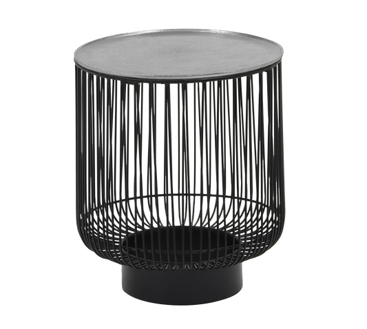 Rinara side table Ø41 x 46 cm silver/black