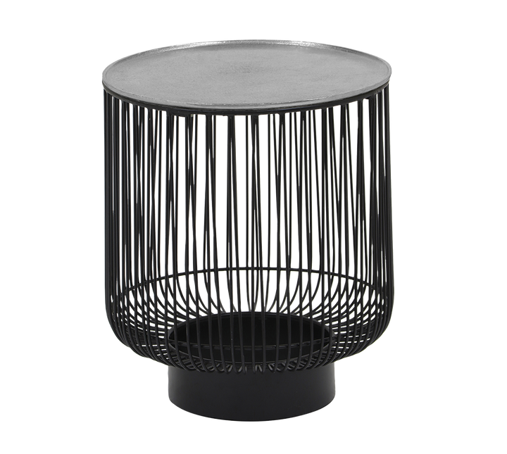 Rinara side table Ø41 x 46 cm silver/black