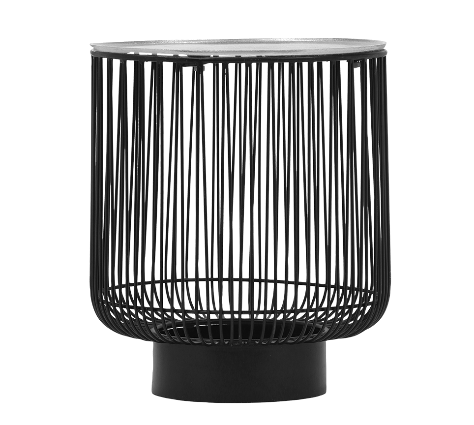 Rinara side table Ø41 x 46 cm silver/black
