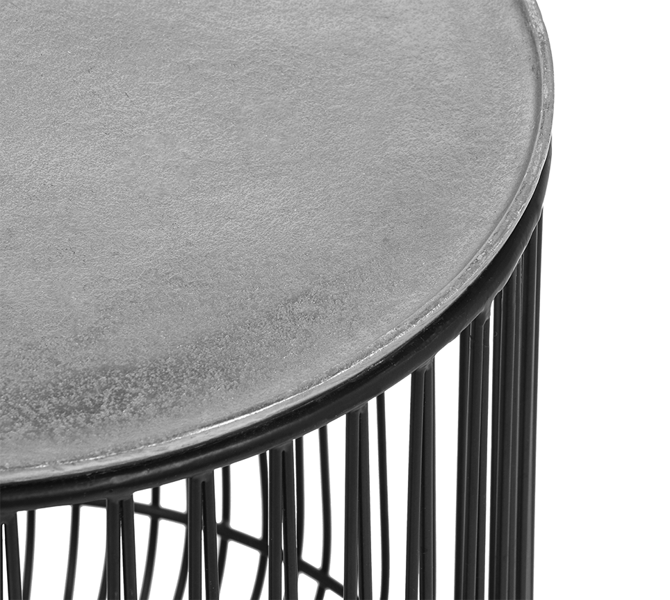Rinara side table Ø41 x 46 cm silver/black