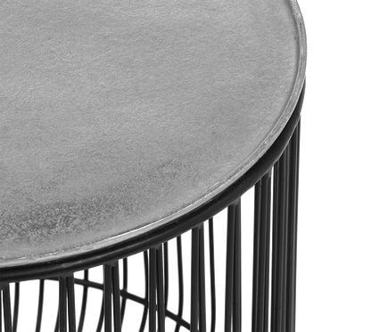 Rinara side table Ø41 x 46 cm silver/black