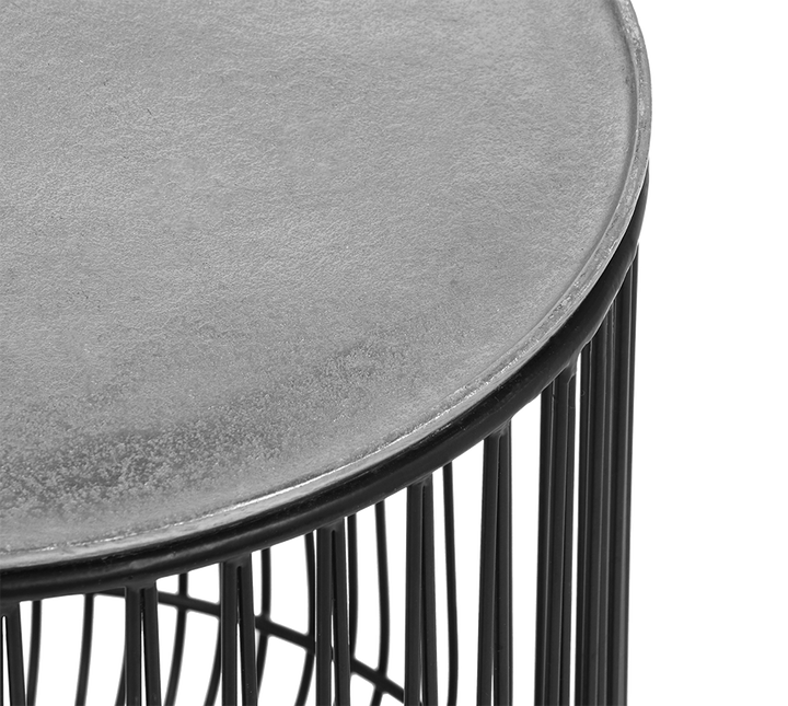 Rinara side table Ø41 x 46 cm silver/black