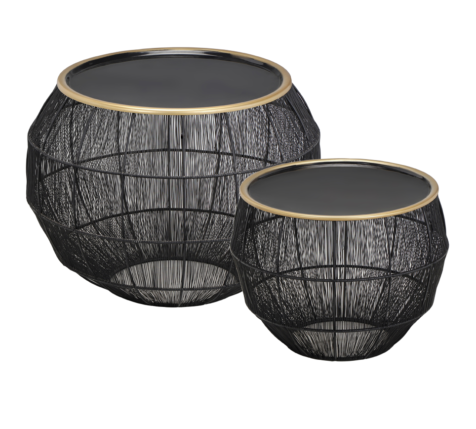 Kamika table set Ø55 cm + Ø40 cm black