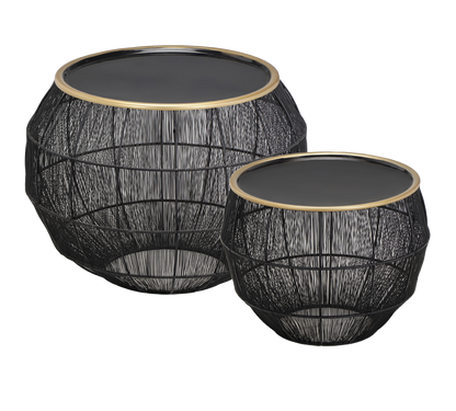 Kamika table set Ø55 cm + Ø40 cm black
