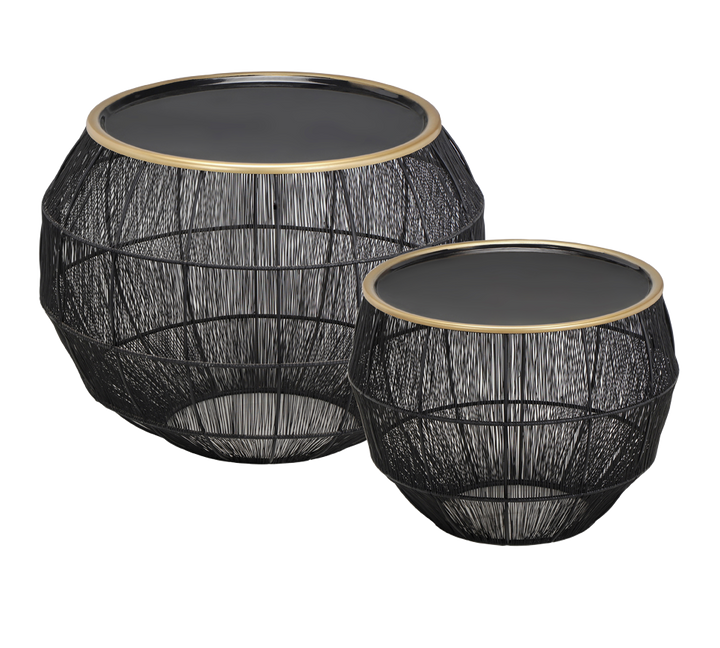 Kamika table set Ø55 cm + Ø40 cm black