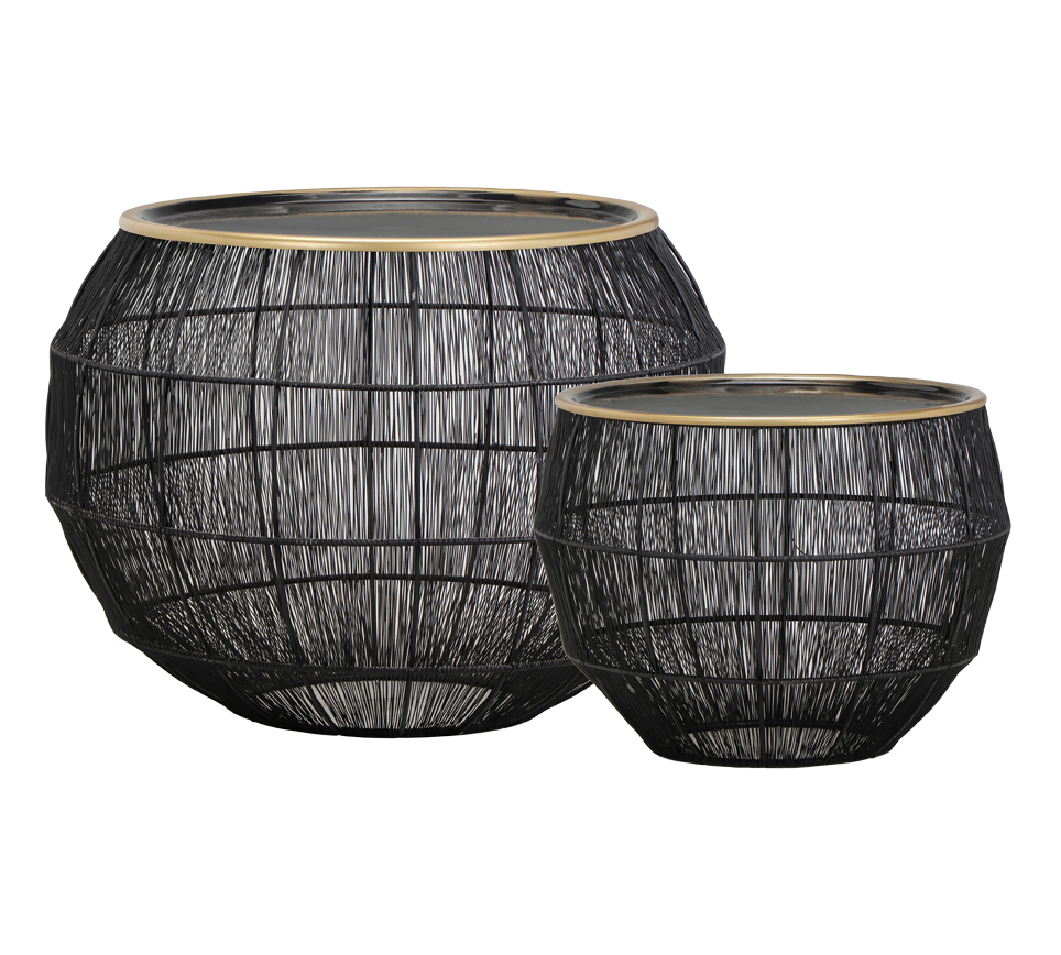 Kamika table set Ø55 cm + Ø40 cm black