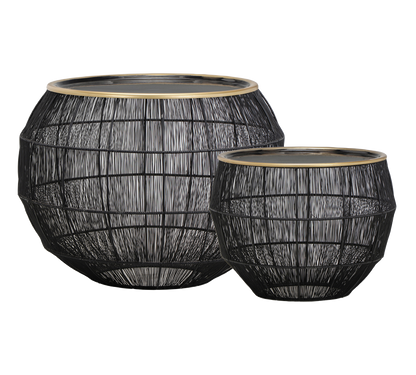 Kamika table set Ø55 cm + Ø40 cm black