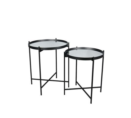 Verena table set Ø45 cm + Ø40 cm black