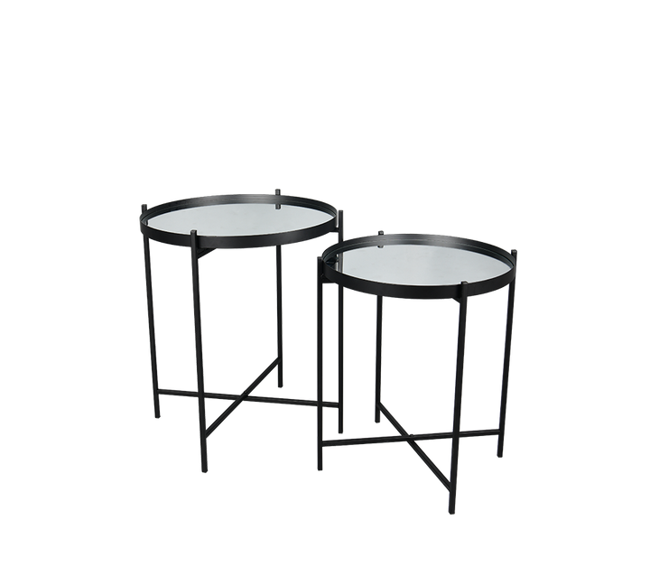 Verena table set Ø45 cm + Ø40 cm black