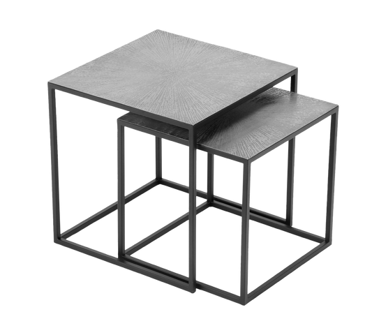 Hira serial table 40 x 40 cm + 35 x 35 cm black/silver