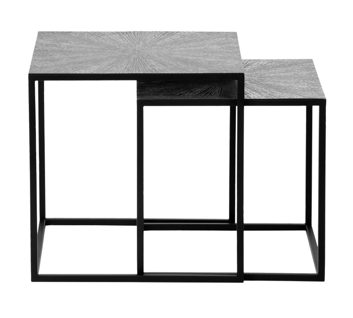 Hira serial table 40 x 40 cm + 35 x 35 cm black/silver
