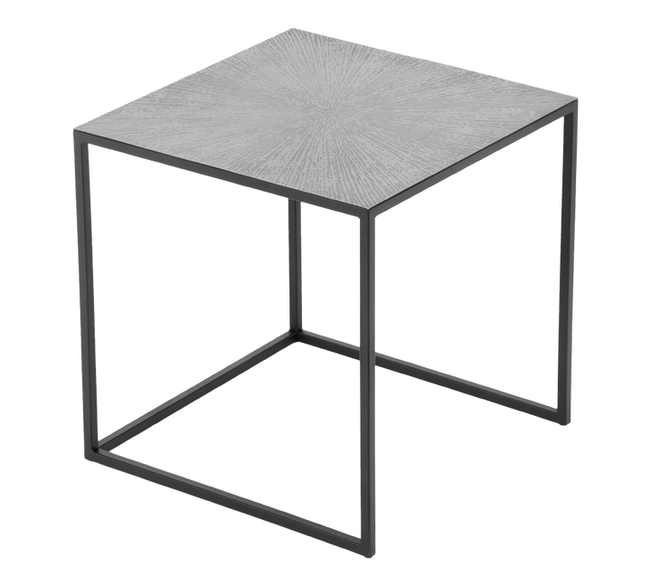 Hira serial table 40 x 40 cm + 35 x 35 cm black/silver