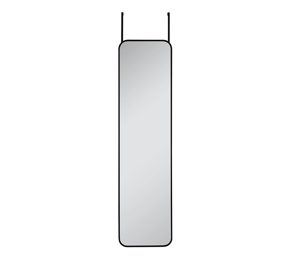 Beate mirror 32 x 123 cm black with door hanger
