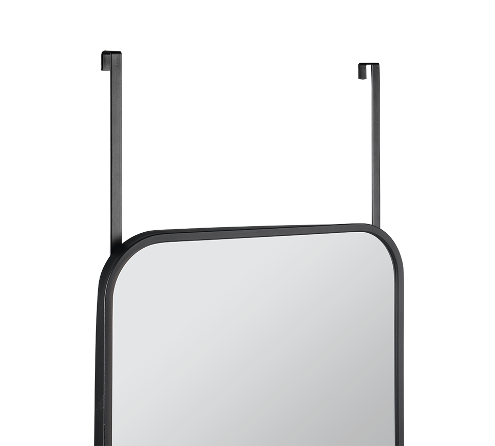 Beate mirror 32 x 123 cm black with door hanger
