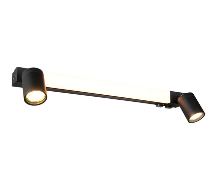 Enrico H2O LED + 2xGU10 wall lamp 60 cm matt black — 281470332