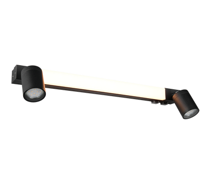 Enrico H2O LED + 2xGU10 wall lamp 60 cm matt black — 281470332