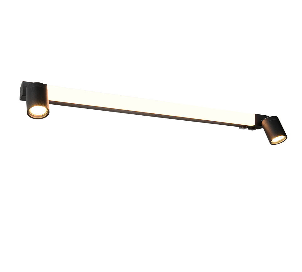 Enrico H2O LED + 2xGU10 wall lamp 90 cm matt black — 281479332