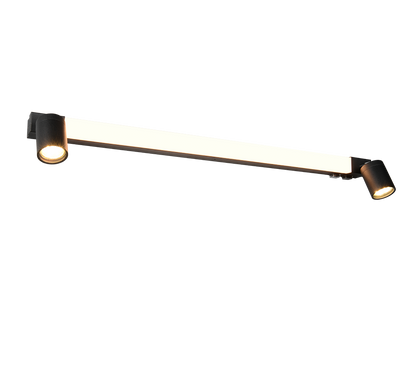 Enrico H2O LED + 2xGU10 wall lamp 90 cm matt black — 281479332