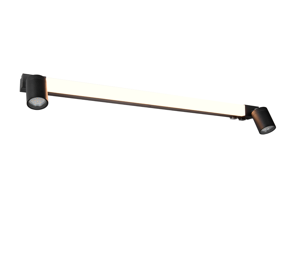 Enrico H2O LED + 2xGU10 wall lamp 90 cm matt black — 281479332