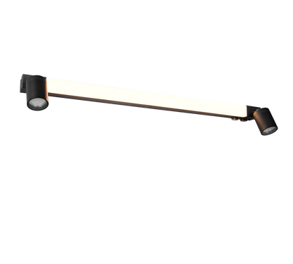Enrico H2O LED + 2xGU10 wall lamp 90 cm matt black — 281479332
