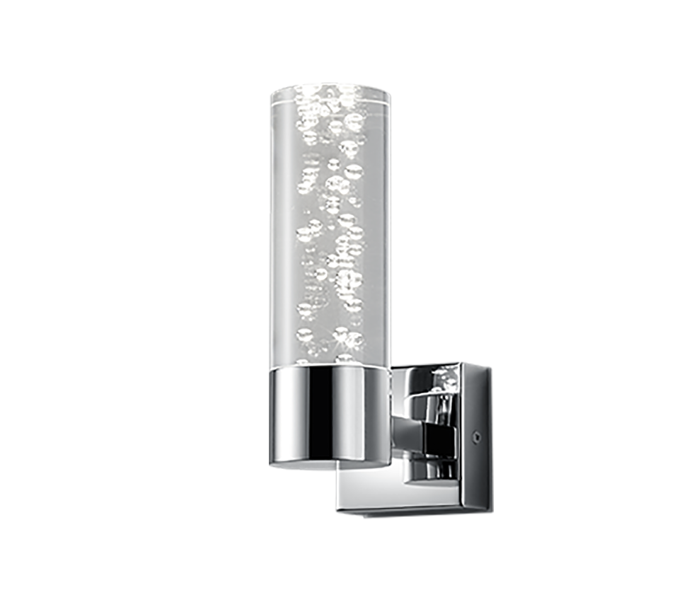 Bolsa H2O LED wall lamp 1-pc chrome/bubble glass — 282410106