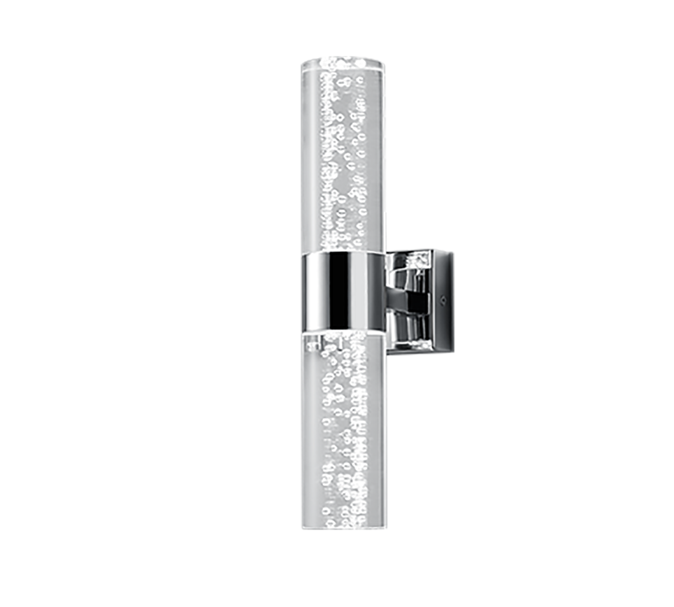 Bolsa H2O LED wall lamp 2-pc chrome/bubble glass — 282410206