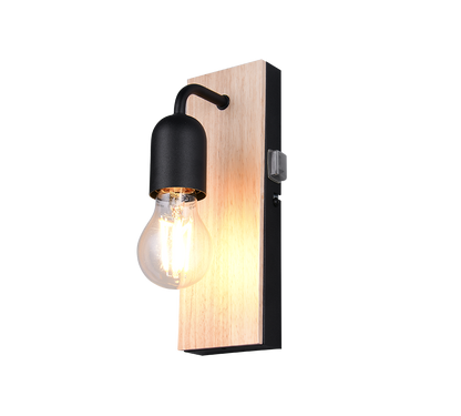 Arturo H2O wall lamp 1-pc E27 wood/matt black — 284470132