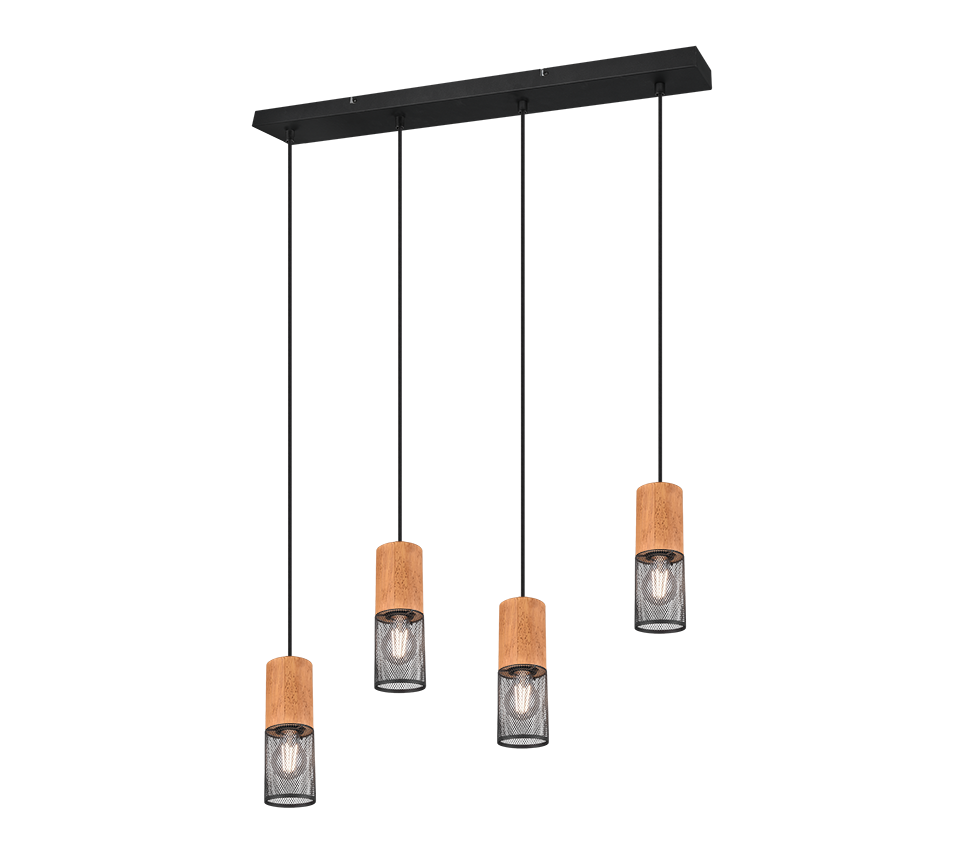 Tosh pendant 4xE27 matt black — 304300432