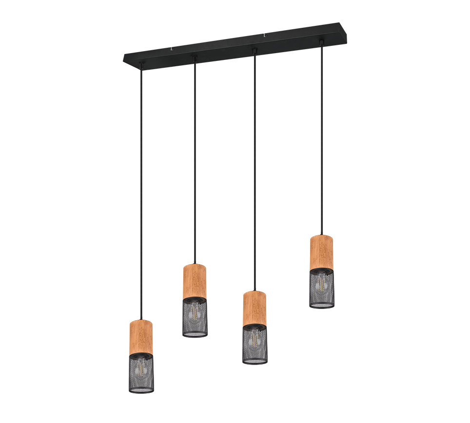 Tosh pendant 4xE27 matt black — 304300432
