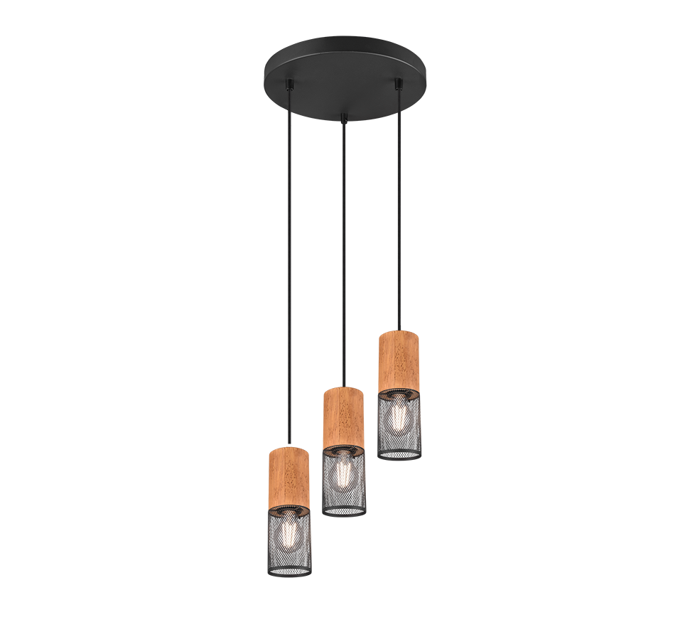 Tosh pendant 3xE27 matt black — 304330332