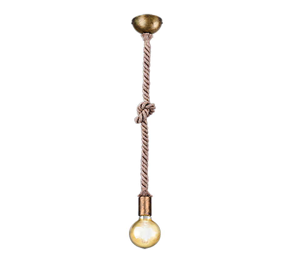 Rope pendant 1-pc E27 antique brass — 310100104