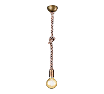 Rope pendant 1-pc E27 antique brass — 310100104