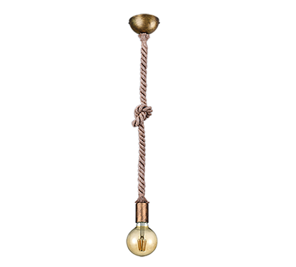 Rope pendant 1-pc E27 antique brass — 310100104