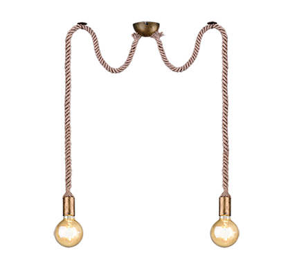 Rope pendant 2-pc E27 antique brass — 310100204