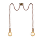 Rope pendant 2-pc E27 antique brass — 310100204