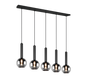 Clayton pendant 5-pc E27 matt black — 310300532
