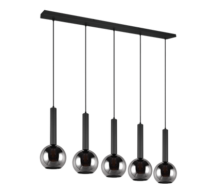 Clayton pendant 5-pc E27 matt black — 310300532