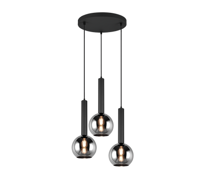 Clayton pendant 3-pc E27 matt black — 310390332