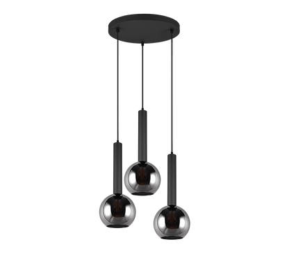 Clayton pendant 3-pc E27 matt black — 310390332