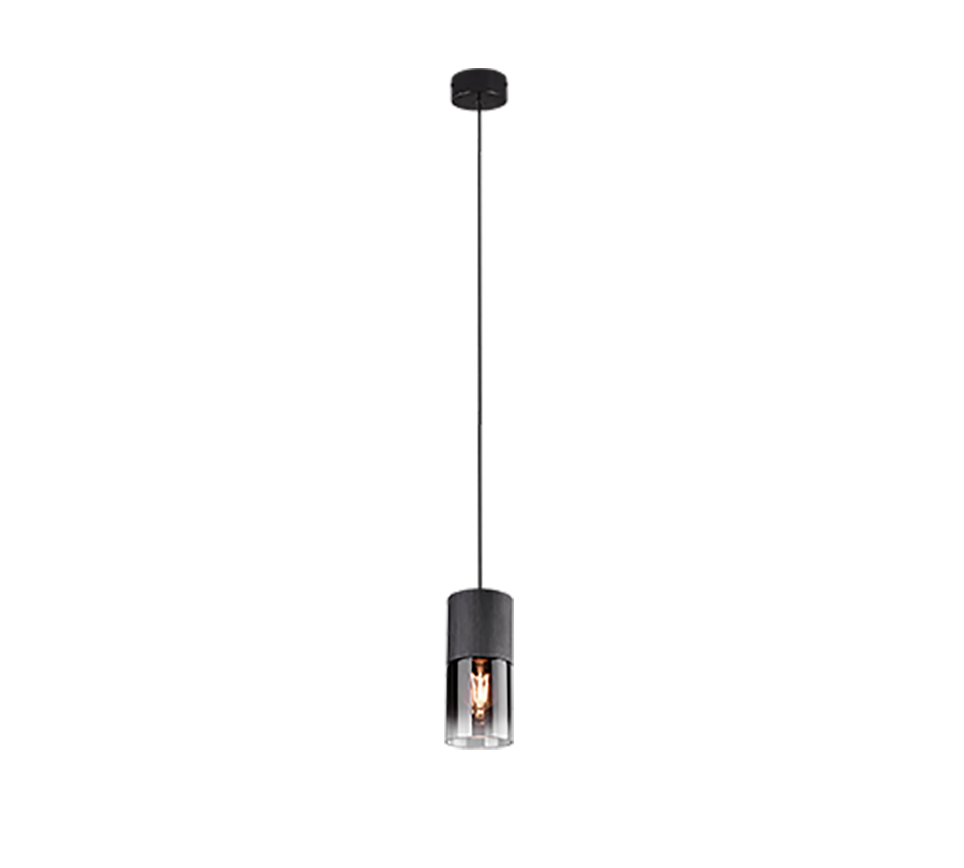 Robin pendant 1-pc E27 matt black/smoke — 310600132