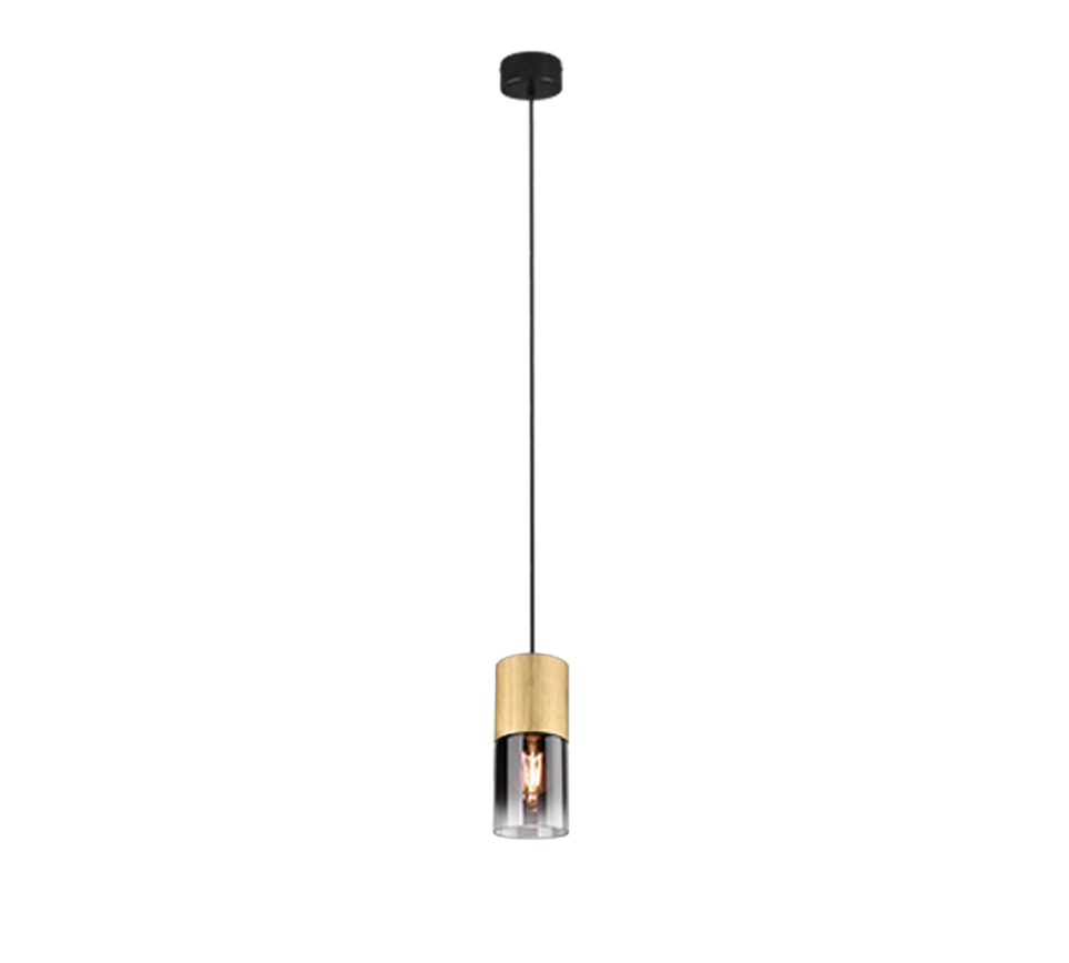 Robin pendant 1-pc E27 matt brass/smoke — 310600154