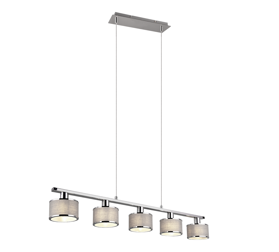 Kaprun pendant 5-pc E14 chrome/grey — 311600506