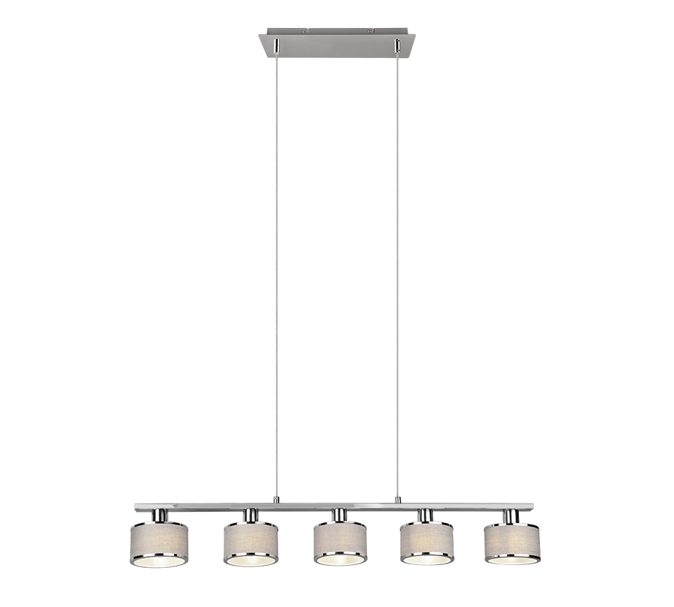 Kaprun pendant 5-pc E14 chrome/grey — 311600506