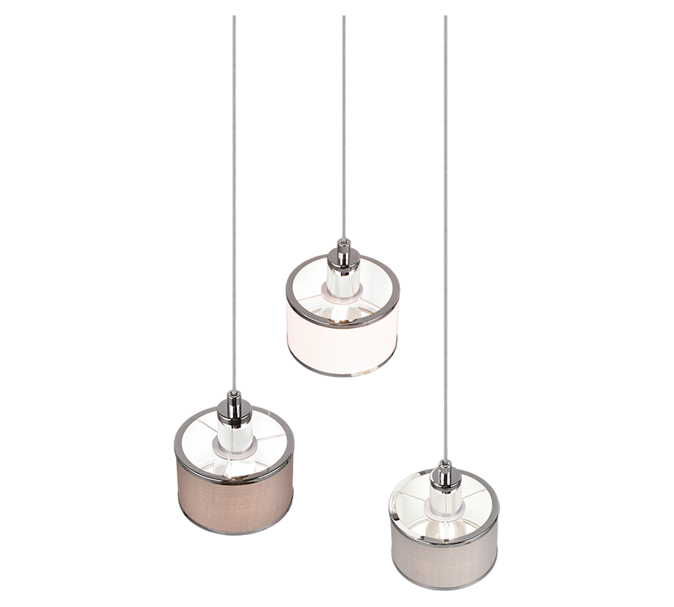 Kaprun pendant 3-pc E14 chrome/multicolor — 311630306