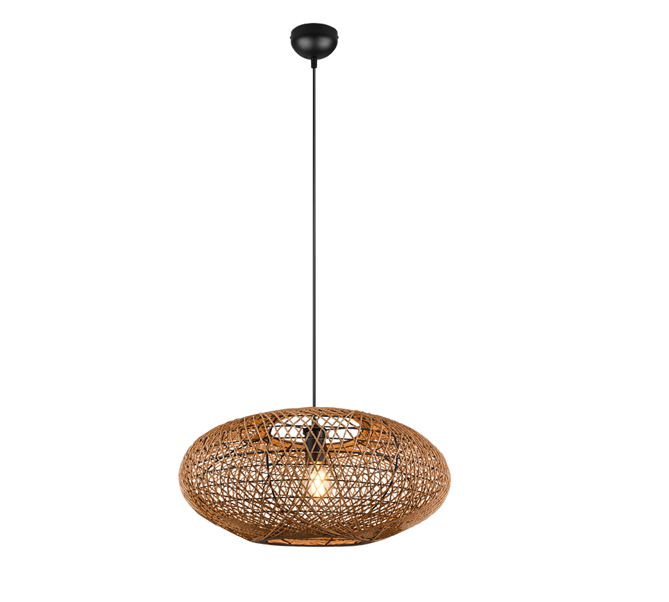 Hedda pendant E27 matt black/sisal — 312300136