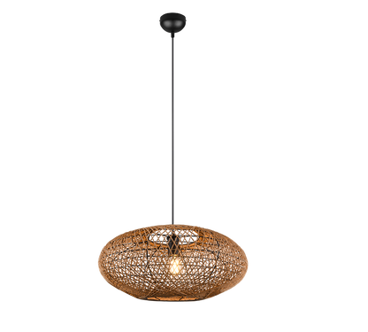 Hedda pendant E27 matt black/sisal — 312300136