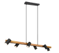 Marley pendant 6-pc 115 cm GU10 matt black/wood — 312490632
