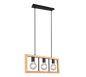 Agra pendant 3-pc E27 matt black/wood — 313800332
