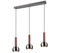 Ciliana pendant 3-pc 100 cm E27 brushed steel/brown — 316300307