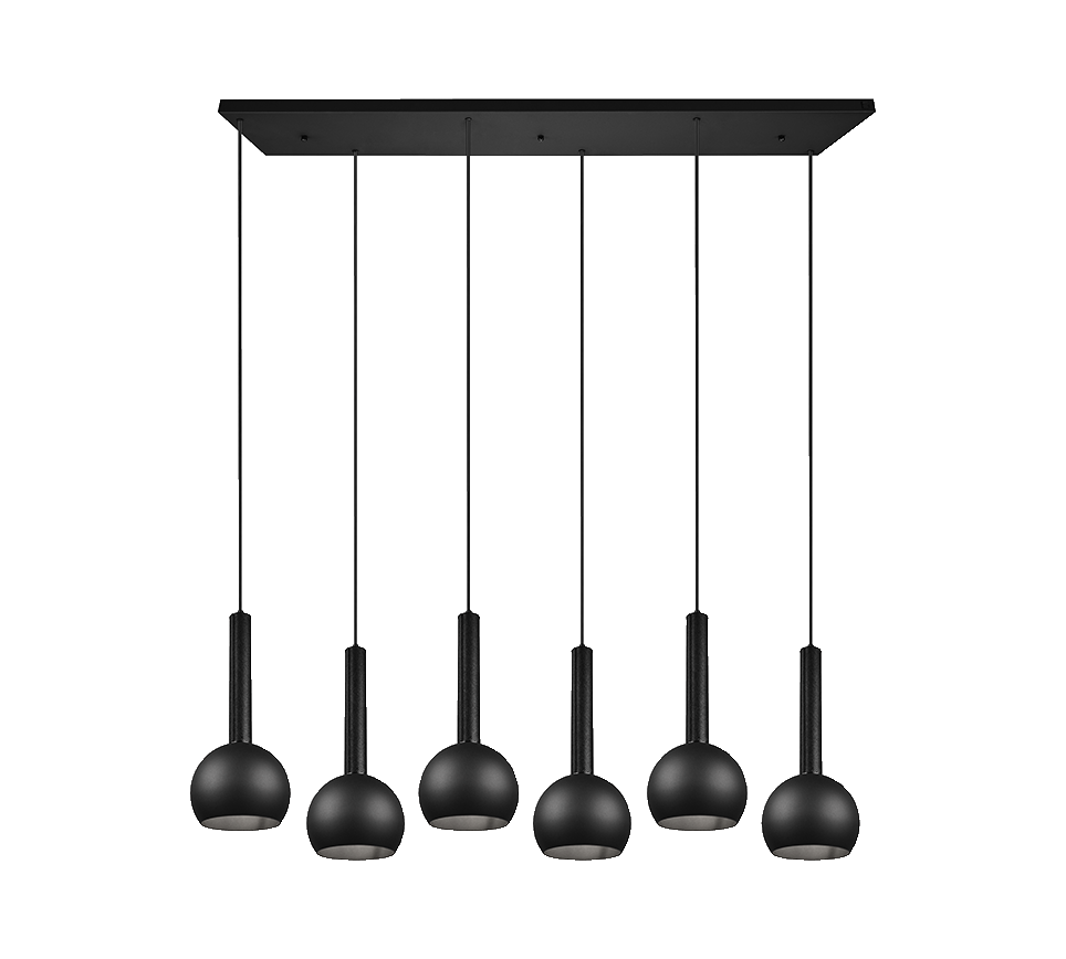 Ciliana pendant 6-pc E27 matt black — 316300632
